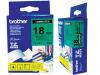 Ruban BROTHER TZ-741 pour �tiqueteuses ( noir/vert) 18 mm lamin� et perfor�